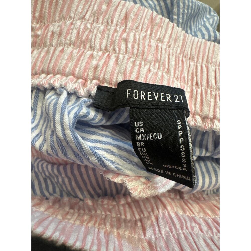 Forever 21 Seersucker Colorblock Women's Shorts Pastel Stripe Multicolor Small - Picture 3 of 4